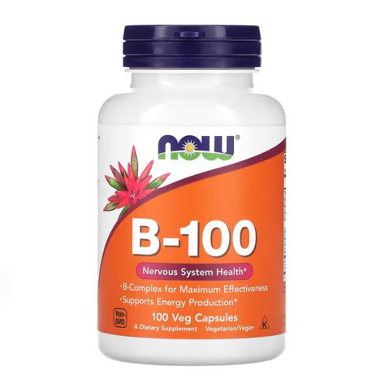 Vitamin B-100, 100 vcaps, NOW Foods - Vitax.ro