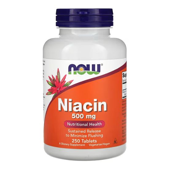 Niacin, 500mg, 250 tabs, NOW Foods - Vitax.ro