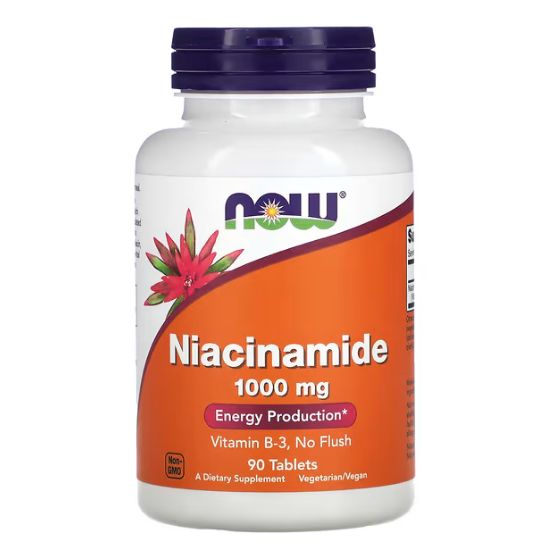 Niacinamide, 1000mg, 90 tablets, NOW Foods - Vitax.ro