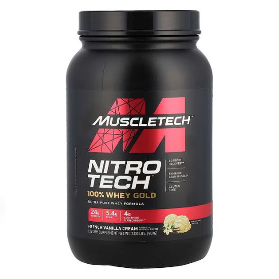 Nitro-Tech 100% Whey Gold, French Vanilla Cream, 907g - Vitax.ro