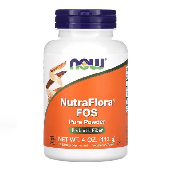 NutraFlora FOS, Pure Powder, 113g, NOW Foods - Vitax.ro