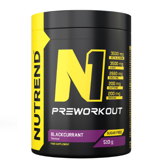 N1 Pre-Workout, Blackcurrant 510g, Nutrend - Vitax.ro
