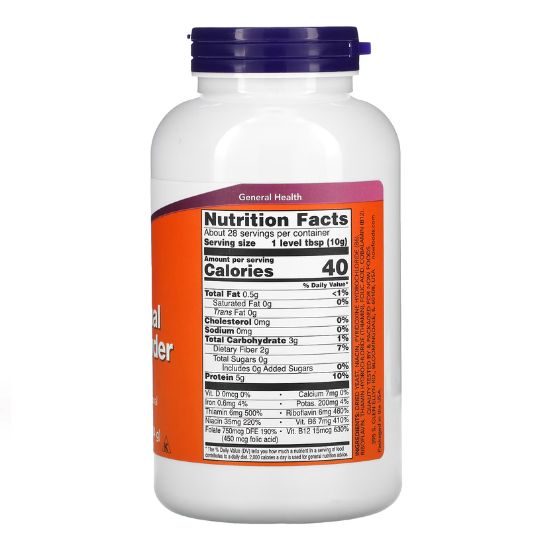 Nutritional Yeast Powder, 284g, NOW Foods - Vitax.ro