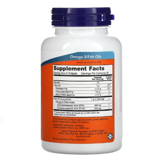 Omega-3 Mini Gels, 180 softgels, NOW Foods - Vitax.ro