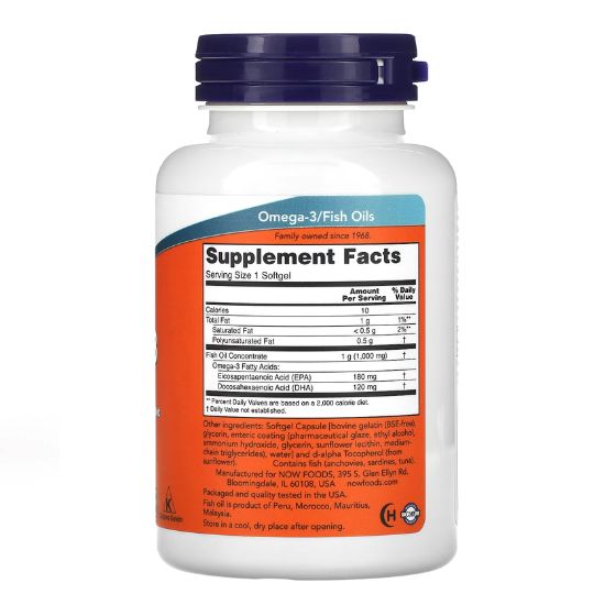 Omega-3 Enteric Coated, 90 softgels, NOW Foods - Vitax.ro