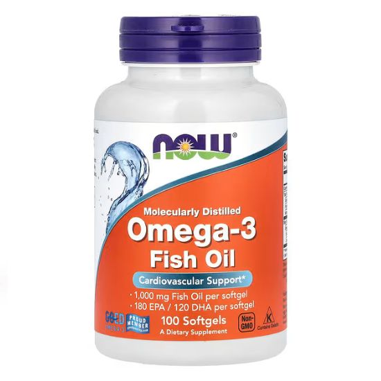 Omega-3 Molecularly Distilled, 100 softgels, NOW Foods - Vitax.ro