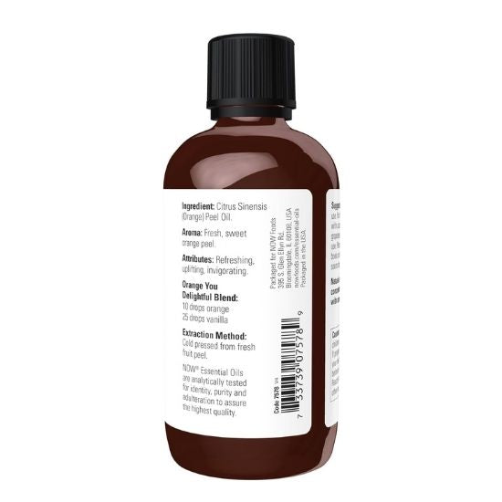 Essential Oil, Orange Oil Pure, 118 ml, NOW Foods - Vitax.ro