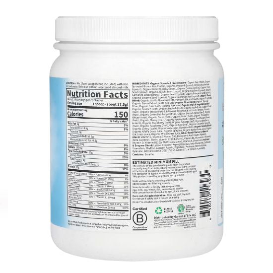 Raw Organic Meal, Vanilla, 525 g, Garden of Life - Vitax.ro