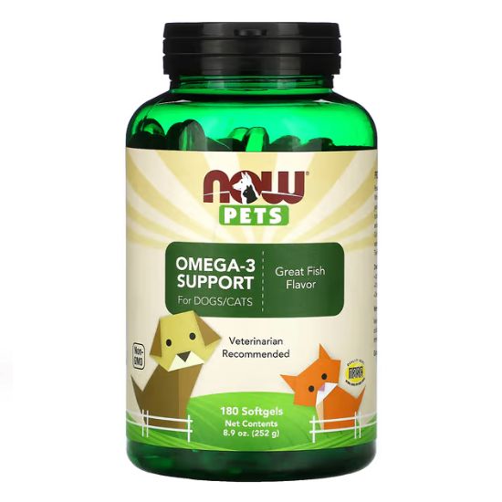 Pets, Omega-3 Support, 180 softgels, NOW Foods - Vitax.ro