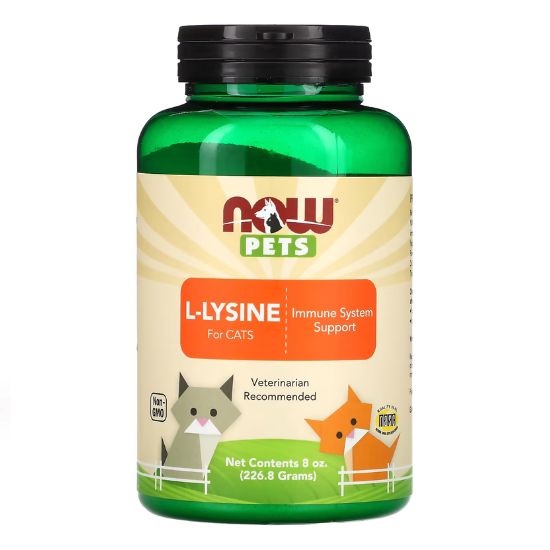 Pets, L-Lysine for Cats, 226g, NOW Foods - Vitax.ro