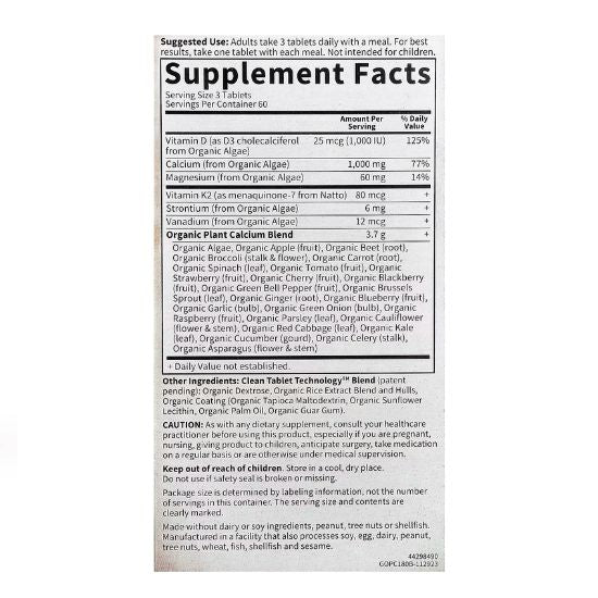 Mykind Organics Plant Calcium, 180 vcaps, Garden of Life - Vitax.ro