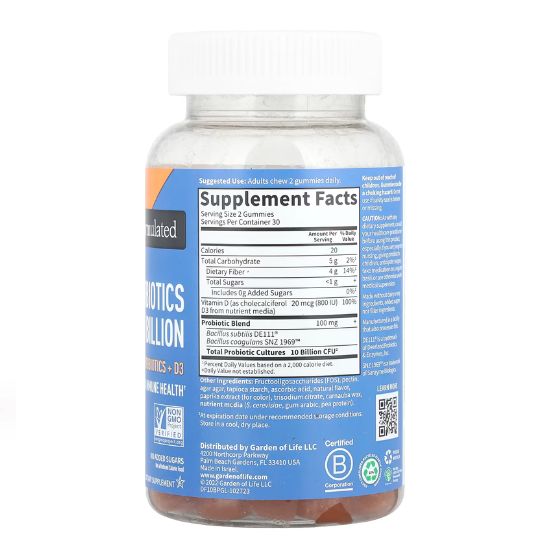 Dr. Formulated Probiotics 10 Billion, Orange Dream, 60 gummies, Garden of Life - Vitax.ro