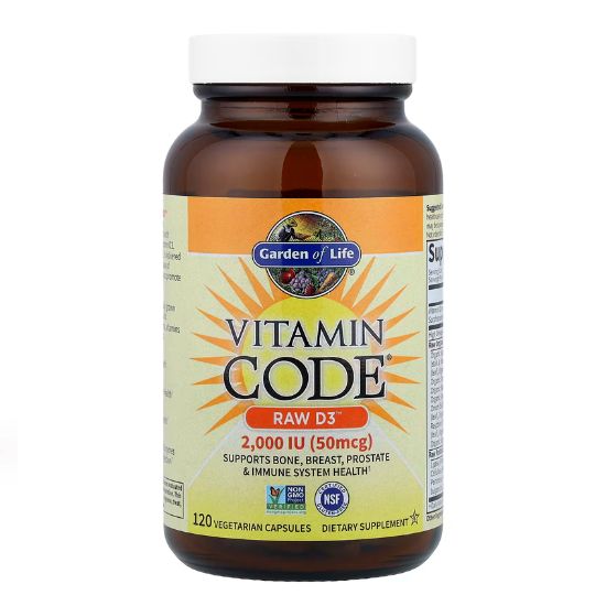 Vitamin Code Raw D3, 2000 IU, 120 vcaps, Garden of Life - Vitax.ro