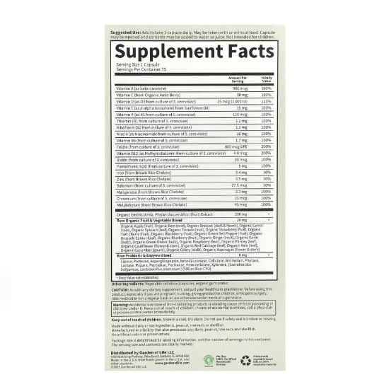 Vitamin Code RAW ONE for Women, 75 vcaps, Garden of Life - Vitax.ro