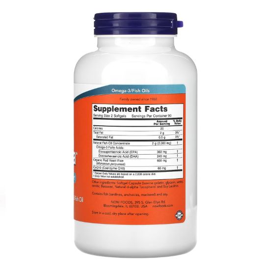 Red Omega (Red Yeast Rice), 180 softgels, NOW Foods - Vitax.ro
