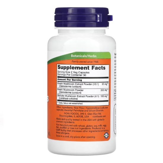 Rei-Shi Mushrooms, 270mg, 100 vcaps, NOW Foods - Vitax.ro