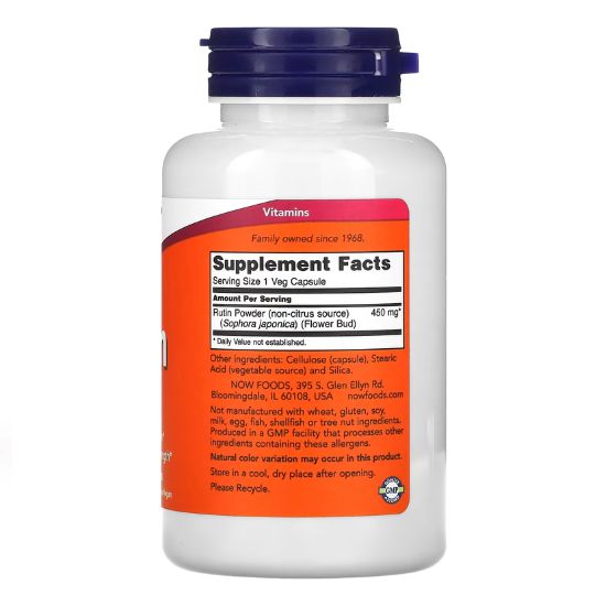 Rutin, 450mg, 100 vcaps, NOW Foods - Vitax.ro