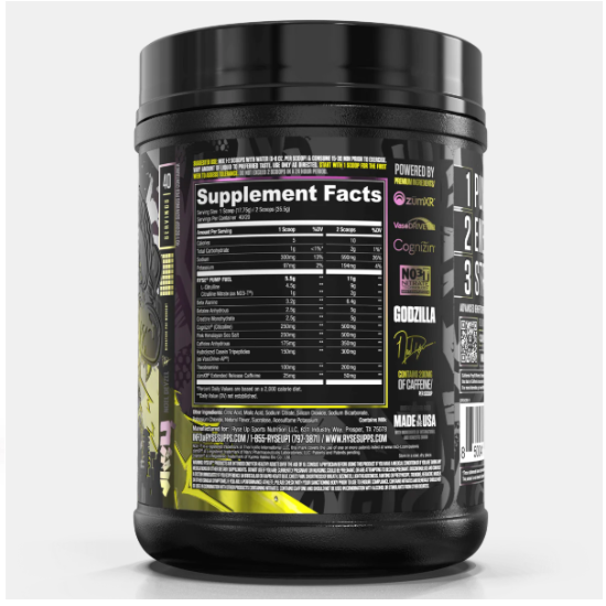 Godzilla Pre-Workout, Blackberry Lemonade, 844g, RYSE - Vitax.ro