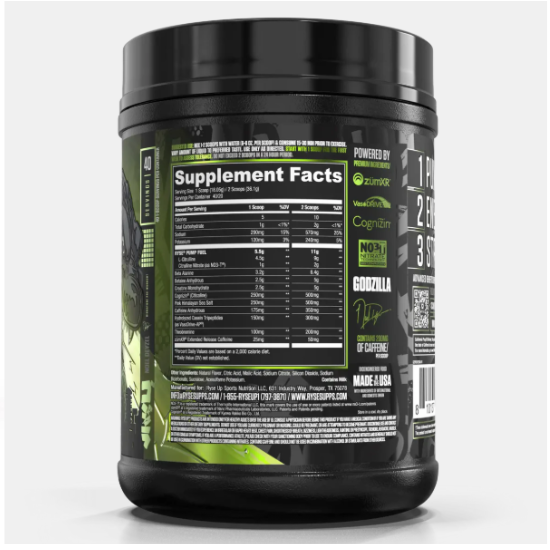Godzilla Pre-Workout, Green Apple, 852g, RYSE - Vitax.ro
