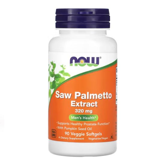 Saw Palmetto Extract with Pumpkin Seed Oil, 320mg, 90 veggie softgels, NOW Foods - Vitax.ro