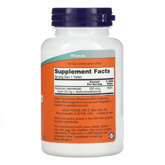 Selenium, 100mcg, 250 tabs, NOW Foods - Vitax.ro