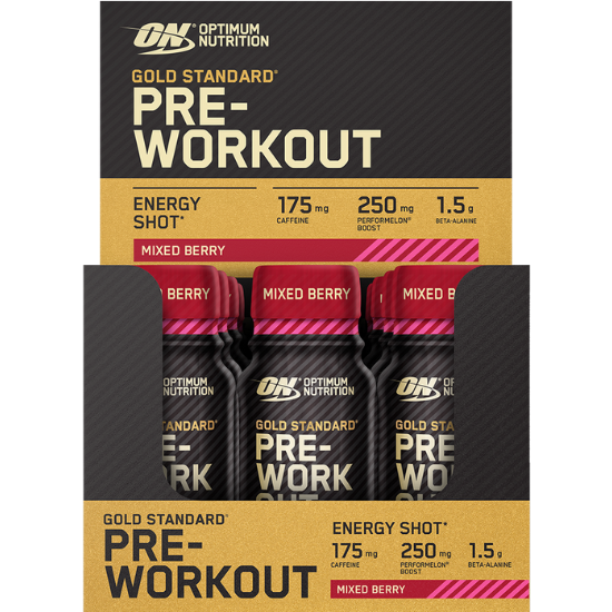 Gold Standard Pre-workout Shot, Mixed Berry, 12 x 60 ml, Optimum Nutrition - Vitax.ro