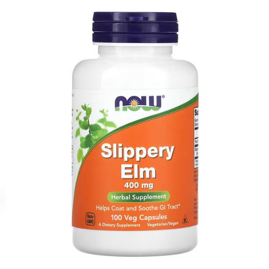Slippery Elm 400mg, 100 vcaps, NOW Foods - Vitax.ro
