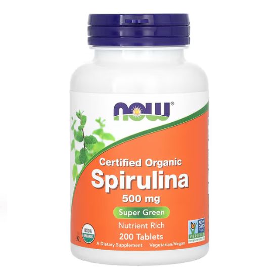 Spirulina Organic, 500mg, 200 tabs, NOW Foods - Vitax.ro