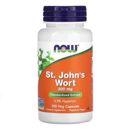 St. John's Wort, 300mg, 100 vcaps, NOW Foods - Vitax.ro
