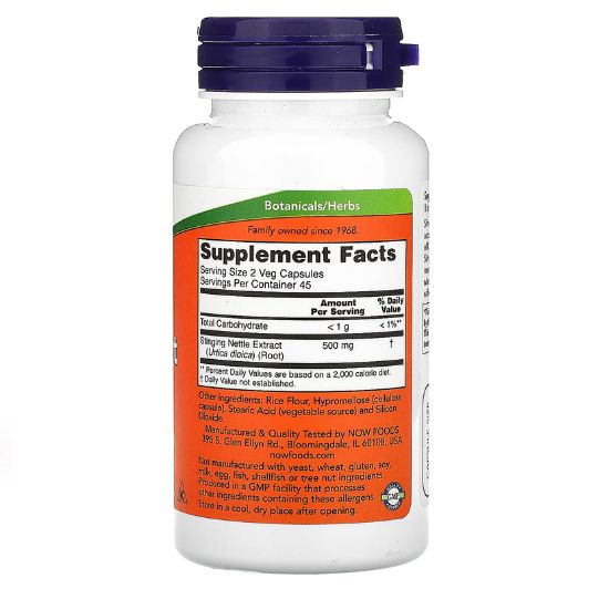 Stinging Nettle Root Extract, 250mg, 90 vcaps, NOW Foods - Vitax.ro