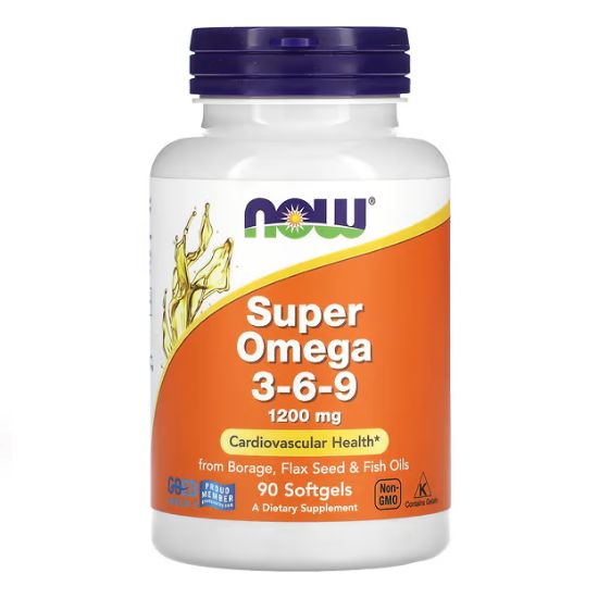 Super Omega 3-6-9, 1200mg, 90 softgels, NOW Foods - Vitax.ro