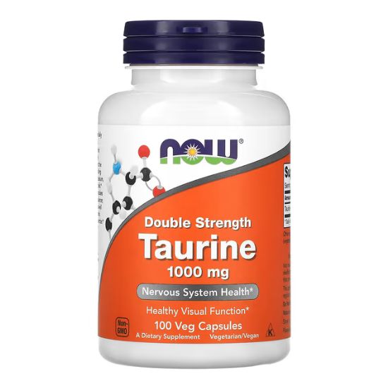 Taurine, 1000mg Double Strength, 100 vcaps, NOW Foods - Vitax.ro