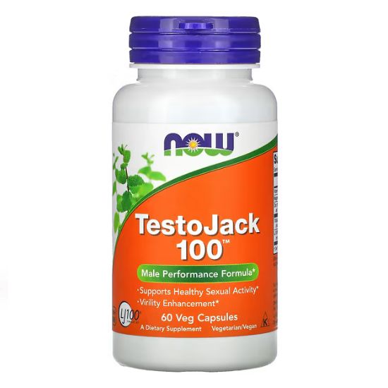 TestoJack 100, 60 vcaps, NOW Foods - Vitax.ro