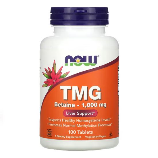 TMG Trimethylglycine, 1000mg, 100 tabs, NOW Foods - Vitax.ro