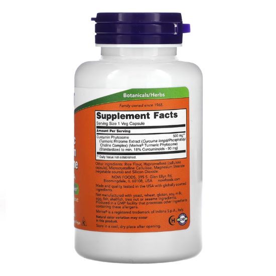 Turmeric Curcumin Phytosome with Meriva, 60 vcaps, NOW Foods - Vitax.ro
