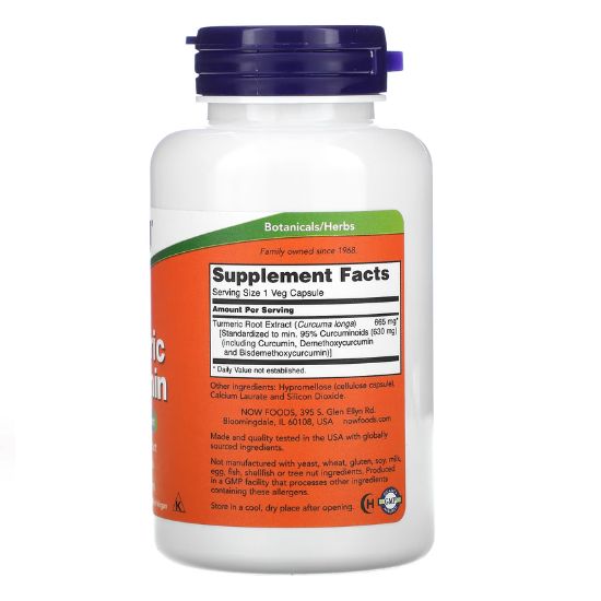 Curcumin, 60 vcaps, NOW Foods - Vitax.ro