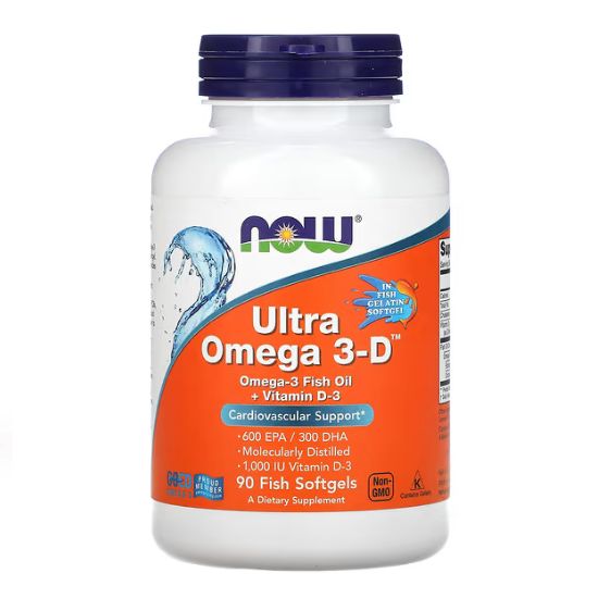Ultra Omega 3-D with Vitamin D-3, 90 softgels, NOW Foods - Vitax.ro
