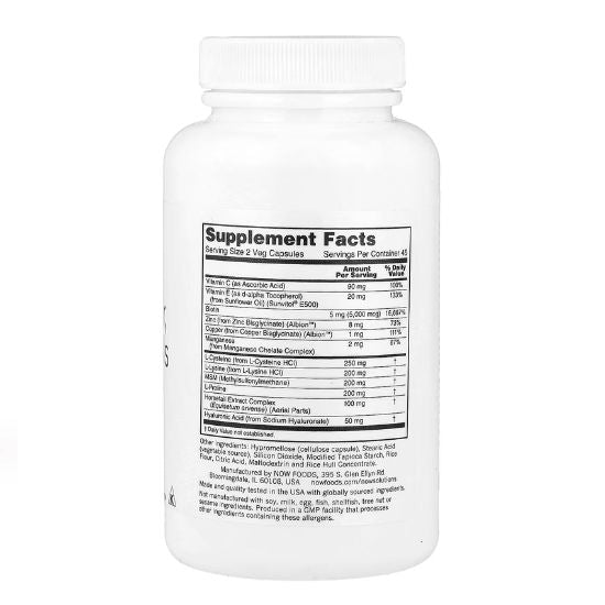 Vegan Hair, Skin & Nails, 90 vcaps, NOW Foods - Vitax.ro