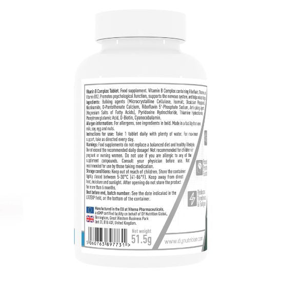 Vitamin B Complex, 100 tablets, Dorian Yates - Vitax.ro