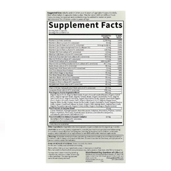 Vitamin Code Family, 120 vcaps, Garden of Life - Vitax.ro