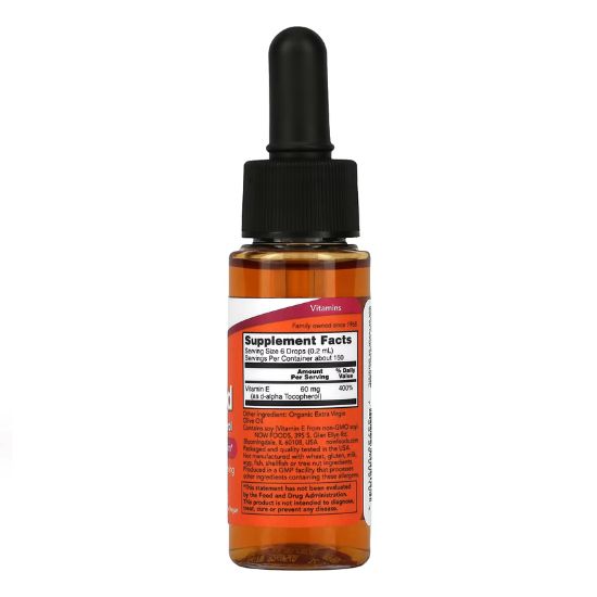 Vitamin E Liquid, 30 ml, NOW Foods - Vitax.ro