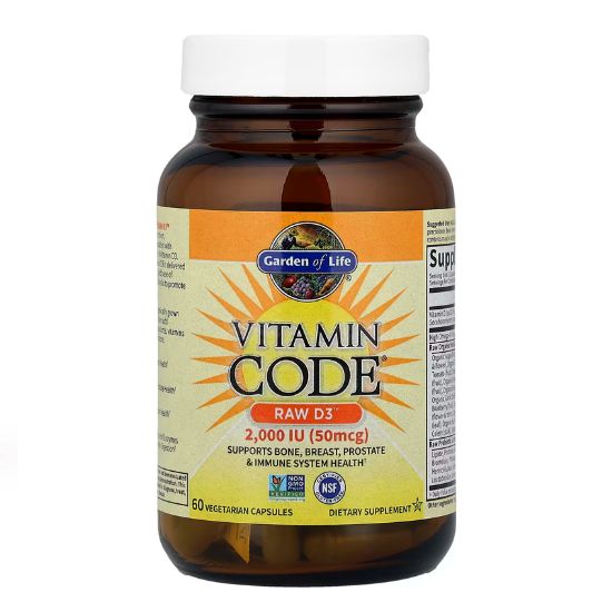 Vitamin Code Raw D3, 2000 IU, 60 vcaps, Garden of Life - Vitax.ro
