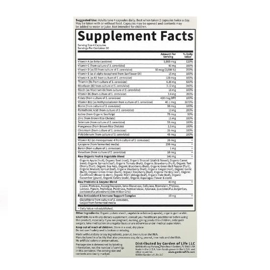 Vitamin Code 50 & Wiser Men, 120 vcaps, Garden of Life - Vitax.ro