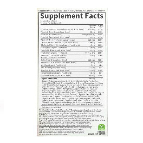 Mykind Organics Women's Once Daily, 30 vegan tabs, Garden of Life - Vitax.ro