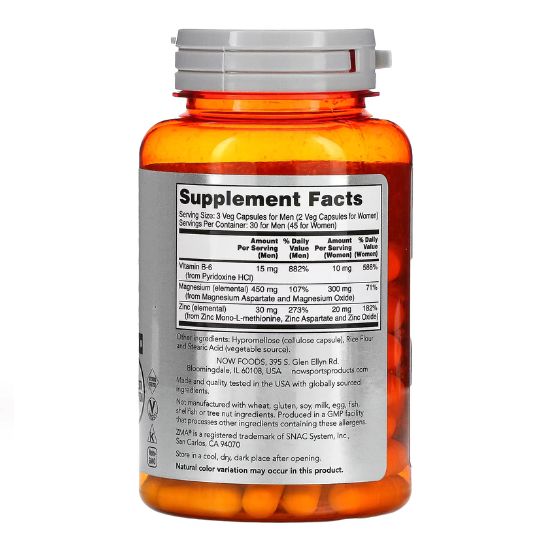 ZMA - Sports Recovery, 90 caps, NOW Foods - Vitax.ro