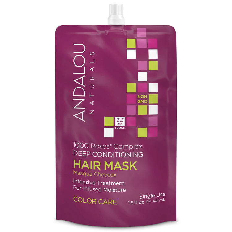1000 Roses Complex Color Care Deep Conditioning Hair Mask, Andalou Naturals, 44ml - Vitax.ro