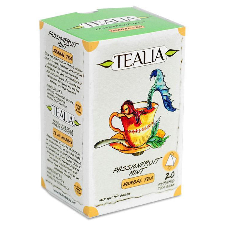 Passionfruit Mint, Tealia, Cutie cu 20 Plicuri Piramida x 2g - Vitax.ro