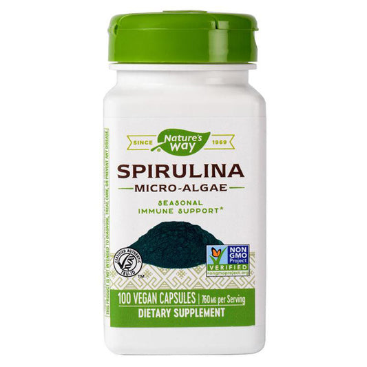 Spirulina Micro-Algae 380mg, Nature'S Way, 100 Capsule Vegetale - Vitax.ro