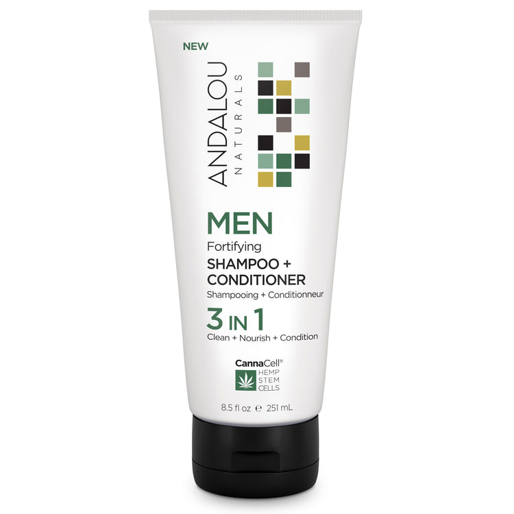 MEN Fortifying Shampoo + Conditioner 3 IN 1, Andalou Naturals, 251ml - Vitax.ro