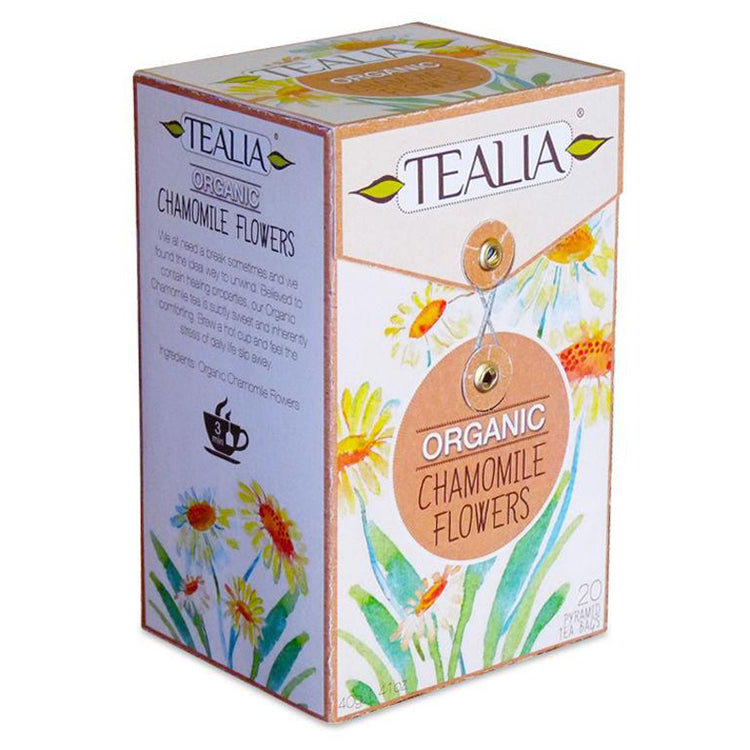 Organic Chamomile, Tealia, Cutie cu 20 Plicuri Piramida x 2g - Vitax.ro